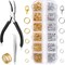 1200Pcs Silver and Gold with Pliers Jump Rings Jewelry Making Kit and Necklace Clasps Kit ,for Jewelry Making and Necklace Repair Supplies